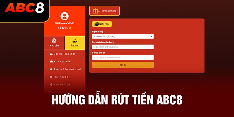 Hướng dẫn rút tiền nhanh chóng cho game thủ tại Abc8